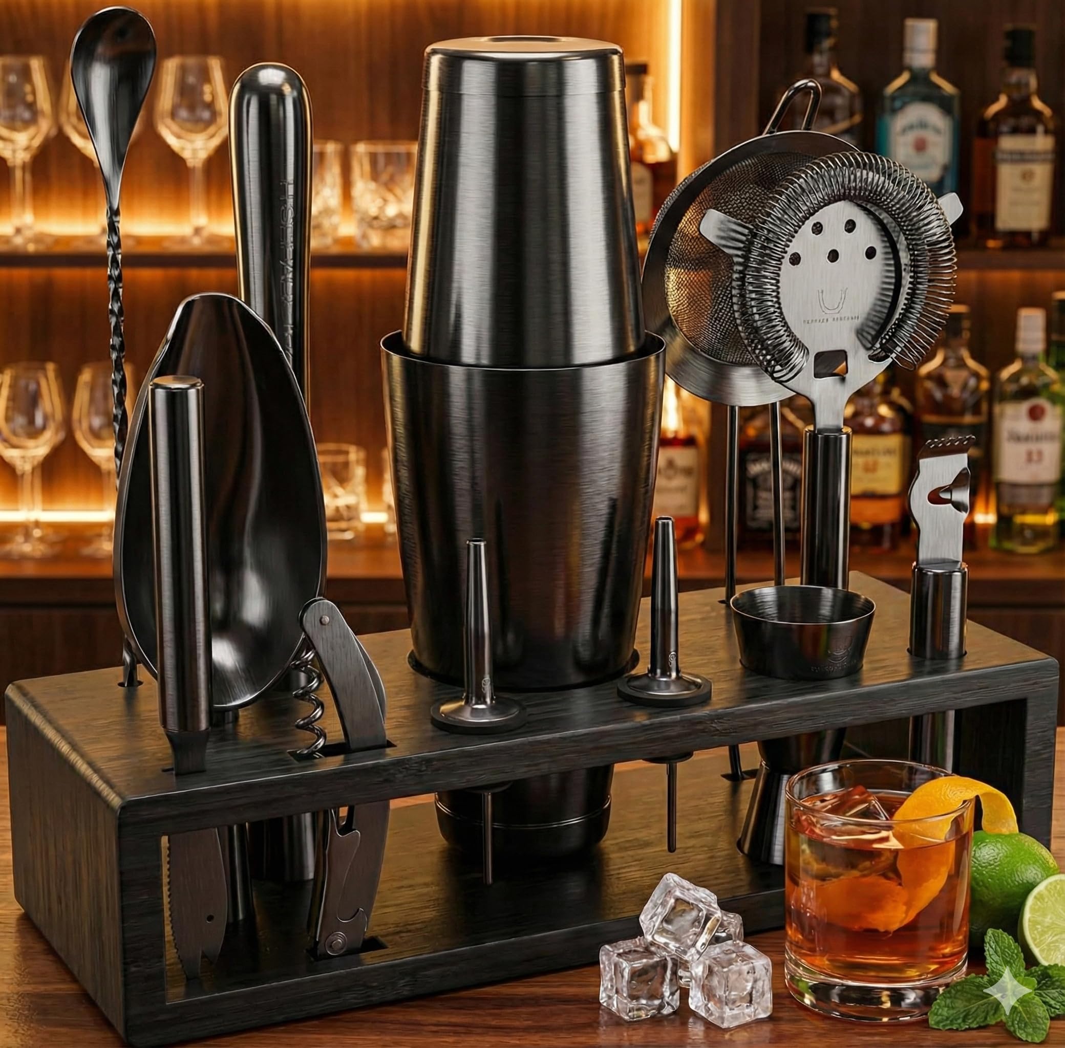 Amazon.com: Highball & Chaser 13-Piece Gunmetal Black Stainless